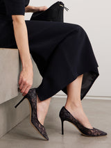 Jimmy Choo 85 Leather-Trimmed Lace Pumps 3