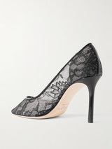 Jimmy Choo 85 Leather-Trimmed Lace Pumps 2