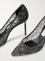 Jimmy Choo 85 Leather-Trimmed Lace Pumps 4
