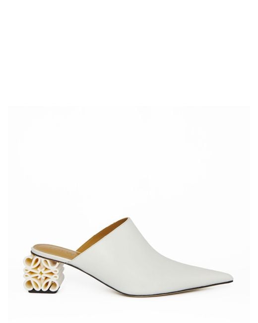 Loewe Anagram Mule in Soft White Calfskin