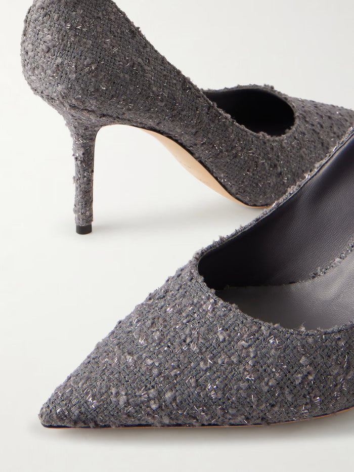 Jimmy Choo Love 85 Metallic Tweed Pumps