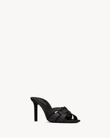 YSL Tribute Mules in Smooth Leather Black 1