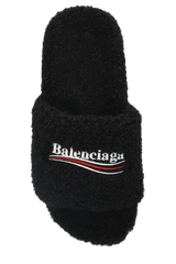 Balenciaga Political Logo Furry Slides 2