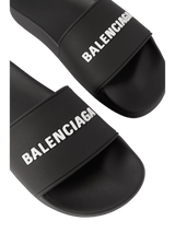 Balenciaga Piscine Logo-Embossed Rubber Slides 1
