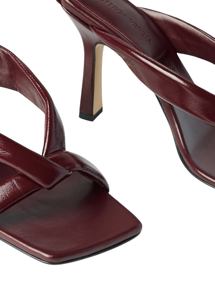Bottega Veneta Riva Padded Glossed-leather Sandals Red
