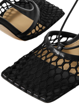 Bottega Veneta Lace-Up Leather Trimmed Mesh Pumps 2
