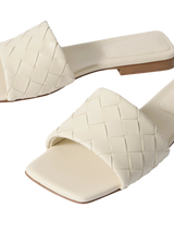 Bottega Veneta Riva Intrecciato Leather Slides Off White 3