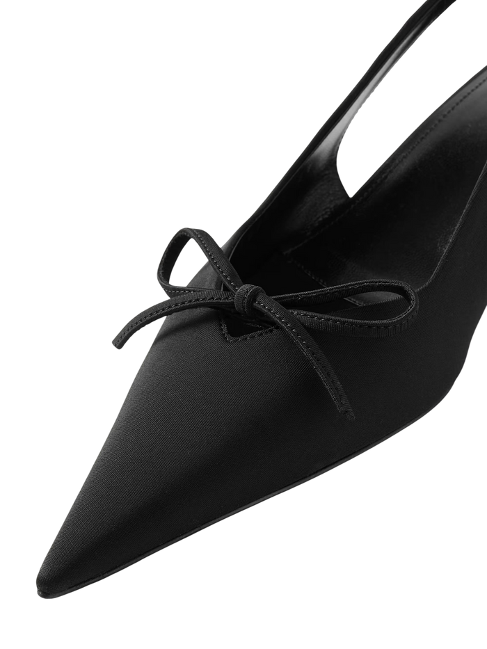 Balenciaga Knife Bow-Embellished Twill Slingback Pumps