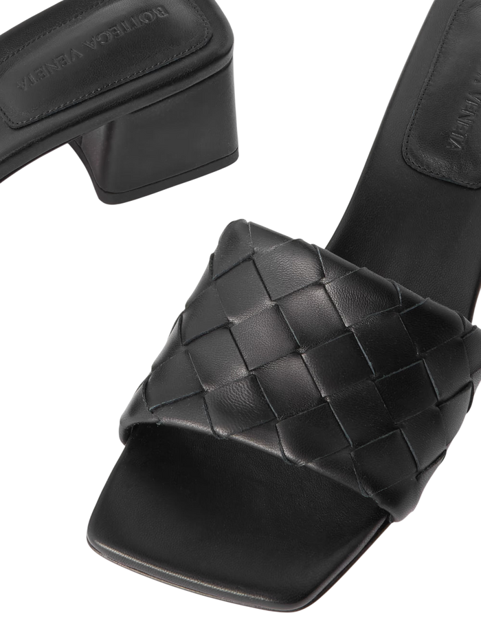 Bottega Veneta Riva Intrecciato Leather Mules Black
