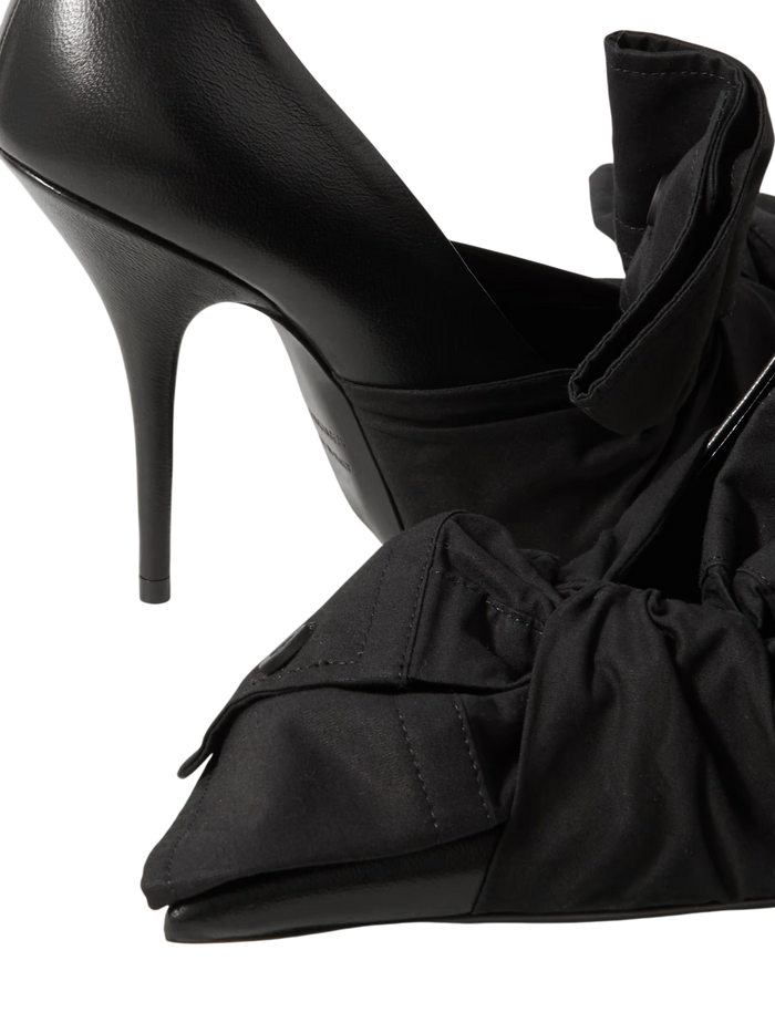 Balenciaga Poplin-Trimmed Leather Pumps