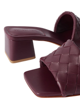 Bottega Veneta Riva Intrecciato Leather Mules Red 3