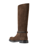 Bottega Veneta James Intrecciato Leather-Trimmed Suede Knee Boots 2