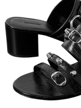 Balenciaga City Embellished Crinkled Leather Mules 1