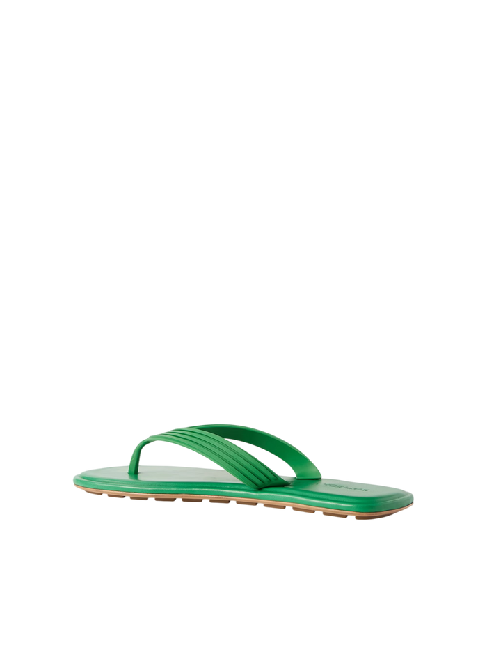 Bottega Veneta Sampieri Flat Thong Rubber Flip Flops Green