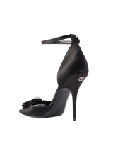 Balenciaga Avenue Palazzo Crystal-embellished Bow-Detailed Satin Sandals 1