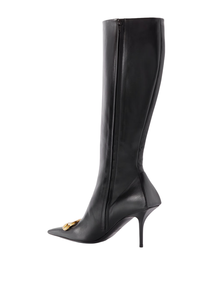 Balenciaga Embellished Leather Knee Boots