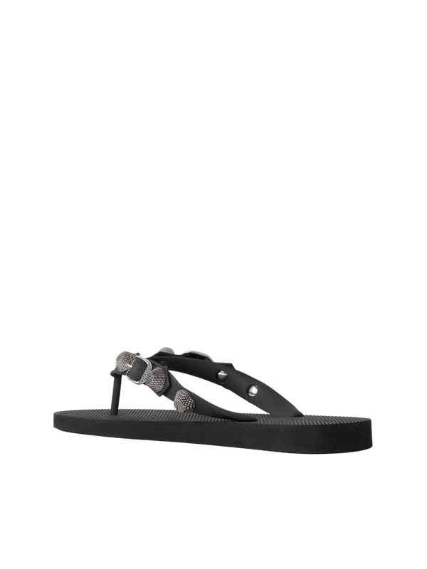 Balenciaga Cagole Embellished Rubber Flip Flops