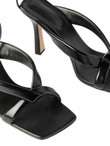 Bottega Veneta Riva Padded Glossed-leather Sandals Black 3
