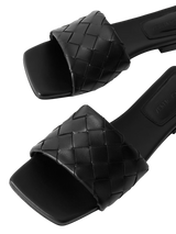 Bottega Veneta Riva Intrecciato Leather Slides Black 2