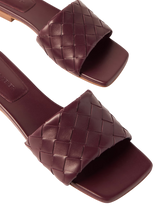 Bottega Veneta Riva Intrecciato Leather Slides Red 2