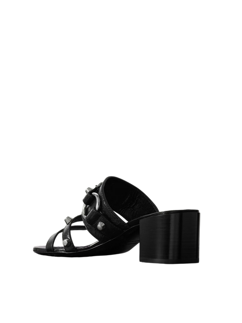 Balenciaga City Embellished Crinkled Leather Mules