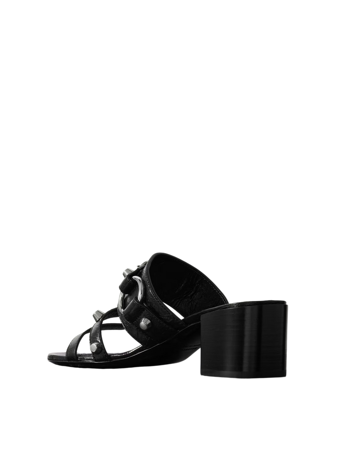 Balenciaga City Embellished Crinkled Leather Mules