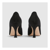 Gucci G Interlocking Suede & Crystal Pump Black 2