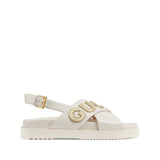 Gucci Logo Cut-Out Sandals White 1