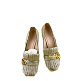 Gucci Marmont Fringed Loafer Heel Metallic 5
