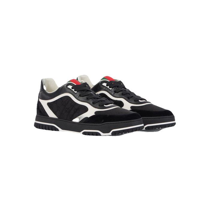 Gucci Re-Web Suede and Webbing-Trimmed Canvas and Leather Sneakers Black