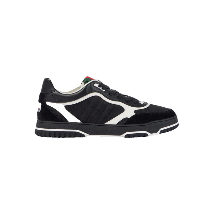 Gucci Re-Web Suede and Webbing-Trimmed Canvas and Leather Sneakers Black