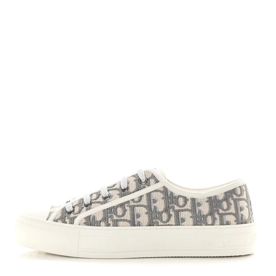 Christian Dior Canvas Oblique Walk'n'Dior Low Top Sneaker Grey Stone