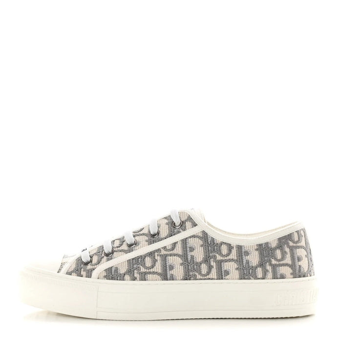 Christian Dior Canvas Oblique Walk'n'Dior Low Top Sneaker Grey Stone
