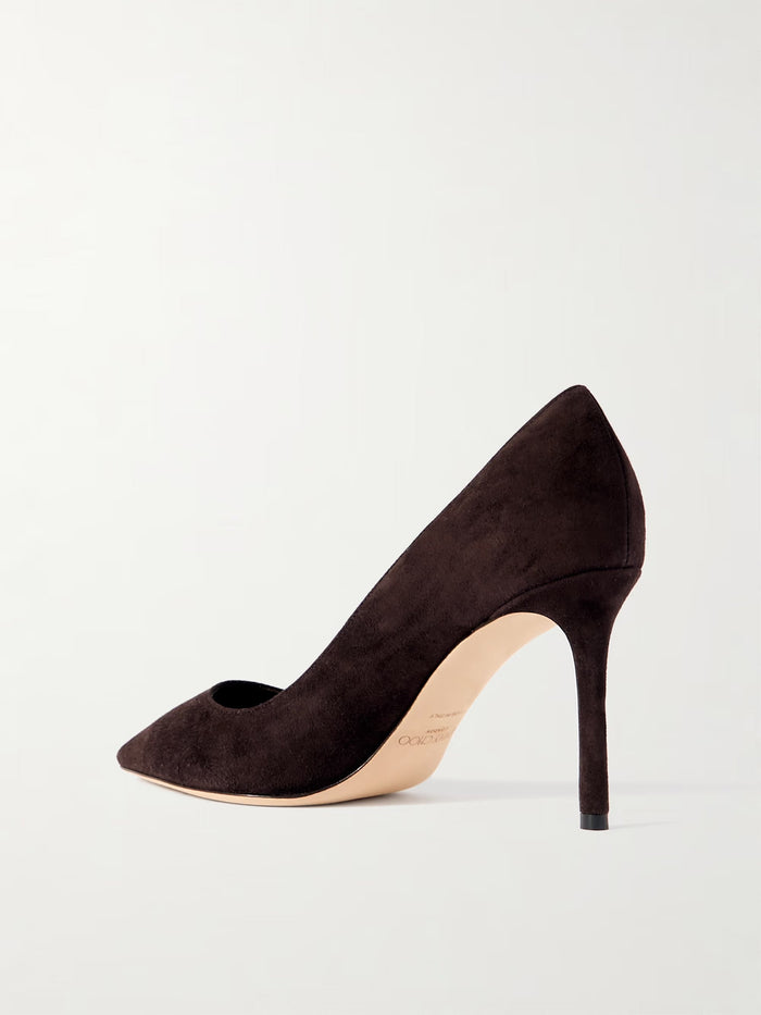 Jimmy Choo Romy 85 Suede Pumps Brown