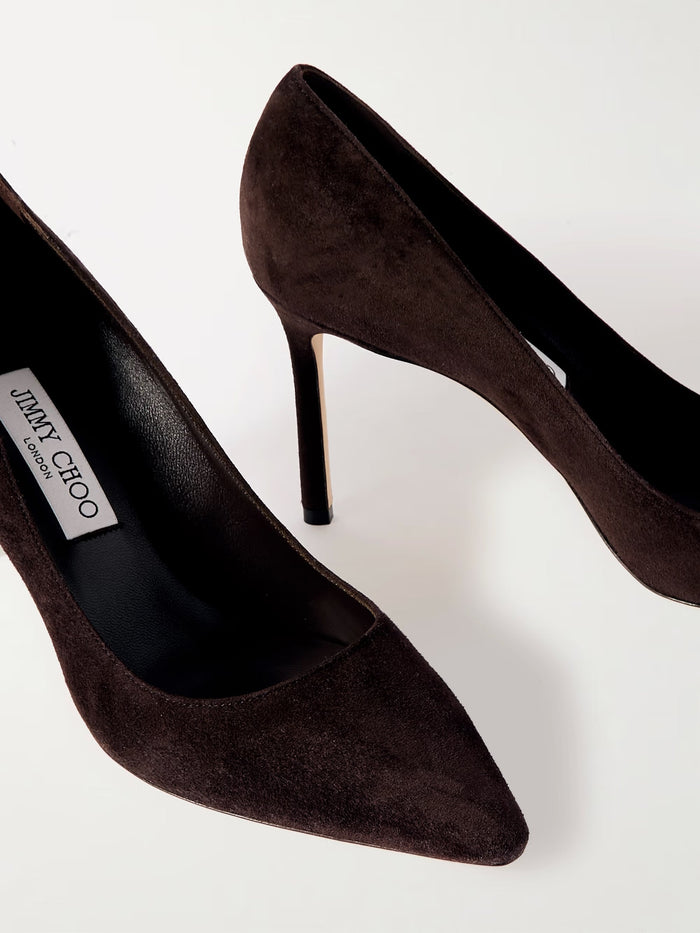 Jimmy Choo Romy 85 Suede Pumps Brown