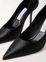 Jimmy Choo Love 85 Satin Pumps Black 1
