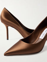 Jimmy Choo Love 85 Satin Pumps Bronze 2