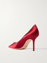 Jimmy Choo Love 85 Satin Pumps RED 2