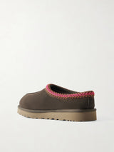Tasman II Shearling-Lined Embroidered Suede Slippers Charcoal 5