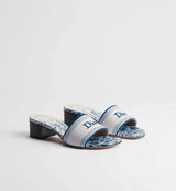 Dior Diorviera Dway Heeled Slide White and Blue 3