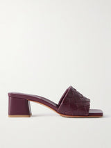 Bottega Veneta Riva Intrecciato Leather Mules Red 1