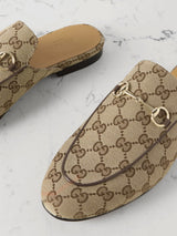 Gucci Princetown Crystal GG Mesh Mules Beige & Ebony 1