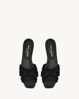 YSL Tribute Sandals in Smooth Leather Black 2