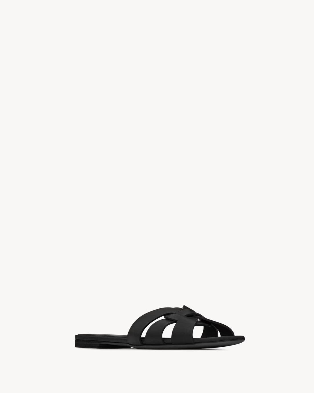 YSL Tribute Sandals in Smooth Leather Black